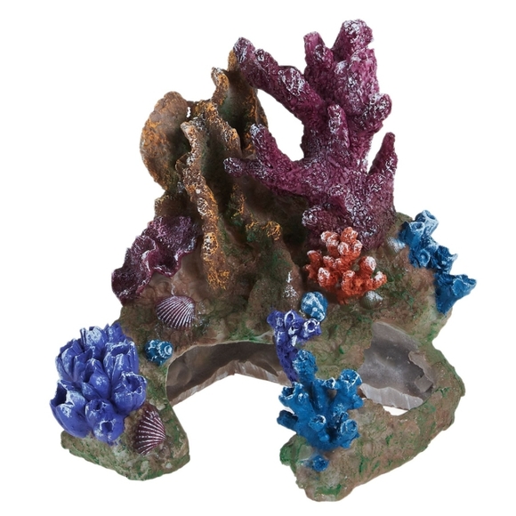 New! TOPFIN Aquatic Aquarium Decor Coral Reef Cave Fish Hide. - Picture 2 of 3